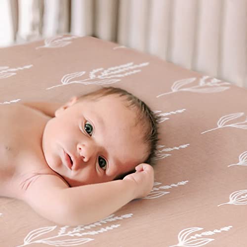 Image of GRSSDER 100% Cotton Muslin Crib Sheet 2 Pack - Breathable & Ultra-Soft Fitted Crib Sheets for Standard Baby & Toddler Mattresses, 52 inchx28 inch with 9 inch Deep Pocket, Snug Fit All-Around Elastic