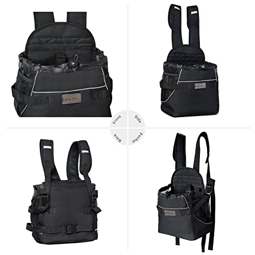 Cinf Backpack Adjustable Pet Front Cat Dog Carrier Bag Easy-Fit Traveling Hiking Camping Puppies Outdoor Use Black - Thumbnail 4