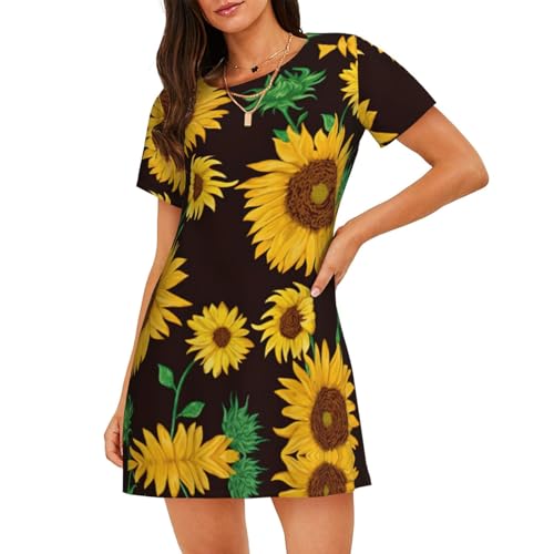 Chemise de nuit ample femme contre la chaleur nocturne avec fleurs