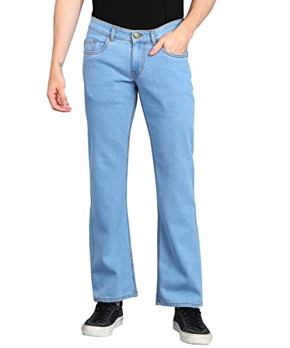 Urbano Fashion Men’s Washed Bootcut Jeans Stretchable