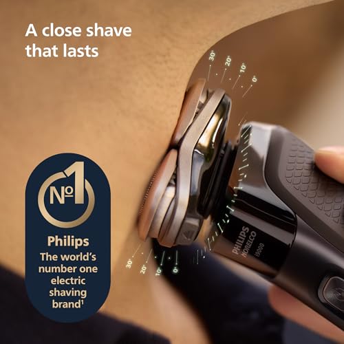 Philips Norelco Shaver i9000, Wet & Dry Electric Shaver, Ink Black, SenseIQ Technology, Triple Lift & Cut System, 360 Rotating Dual SteelPrecision Precision Blades, Nose Trimmer, Model X9000/90 - Image 3
