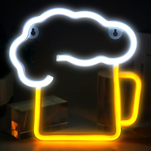 DaJasd Birra Insegna al neon, LED Illuminazione per Bar, Discoteche, Ristoranti, Negozi, Festa, Batteria Alimentata Tramite USB