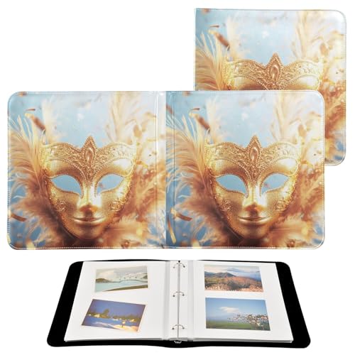 Álbum de Fotos Autoadhesivo DIY Scrapbook Carnival Máscara Dorada Mardi Gras Encuadernador de 3 Anillos Álbum de Fotos 40 Páginas 8x10 para Recuerdos miniatura 2