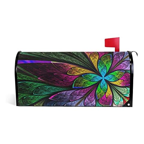 WOOR Hipster Rainbow Butterfly Magnetic Mailbox Cover MailWraps Garden Yard Home Decor for Outside Oversized-25.5" x20.8 Cover