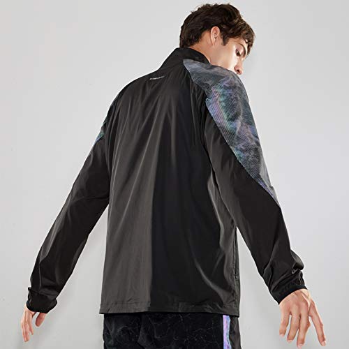 image for Tbrand Running Jacket for Men, Lightweight Reflective Track Jacket for
