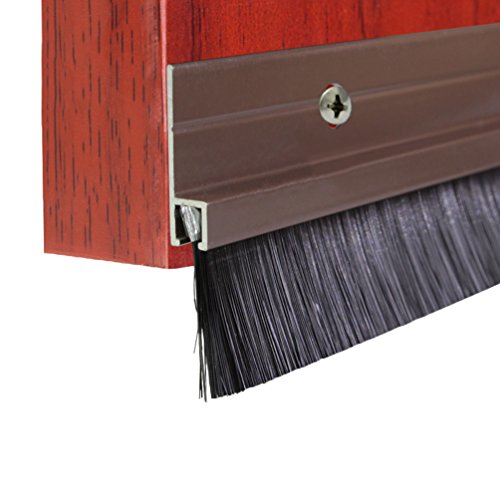 Preisvergleich Produktbild Lvguang Bürstendichtung Tür Streifenbürste Türbürste mit dichten Besatz Türdichtung Aluminium Braun Bürstenlänge: 15mm