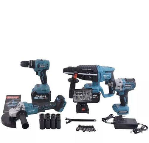 Kit 5 In 1 Makota Brushless Flex, Trapano Impulsi, Avvitatore,Tassellatore,Faretto