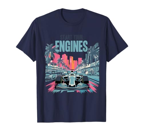 Miami Pit Crew Costume Car Racing Tshirt Retro Auto Car Race T-Shirt