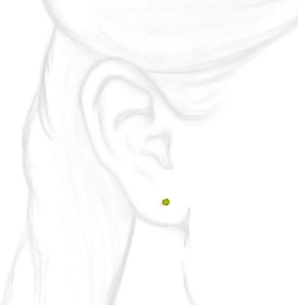 Trustmark Yellow Gold 2mm Natural Peridot Screw Back Stud Earrings
