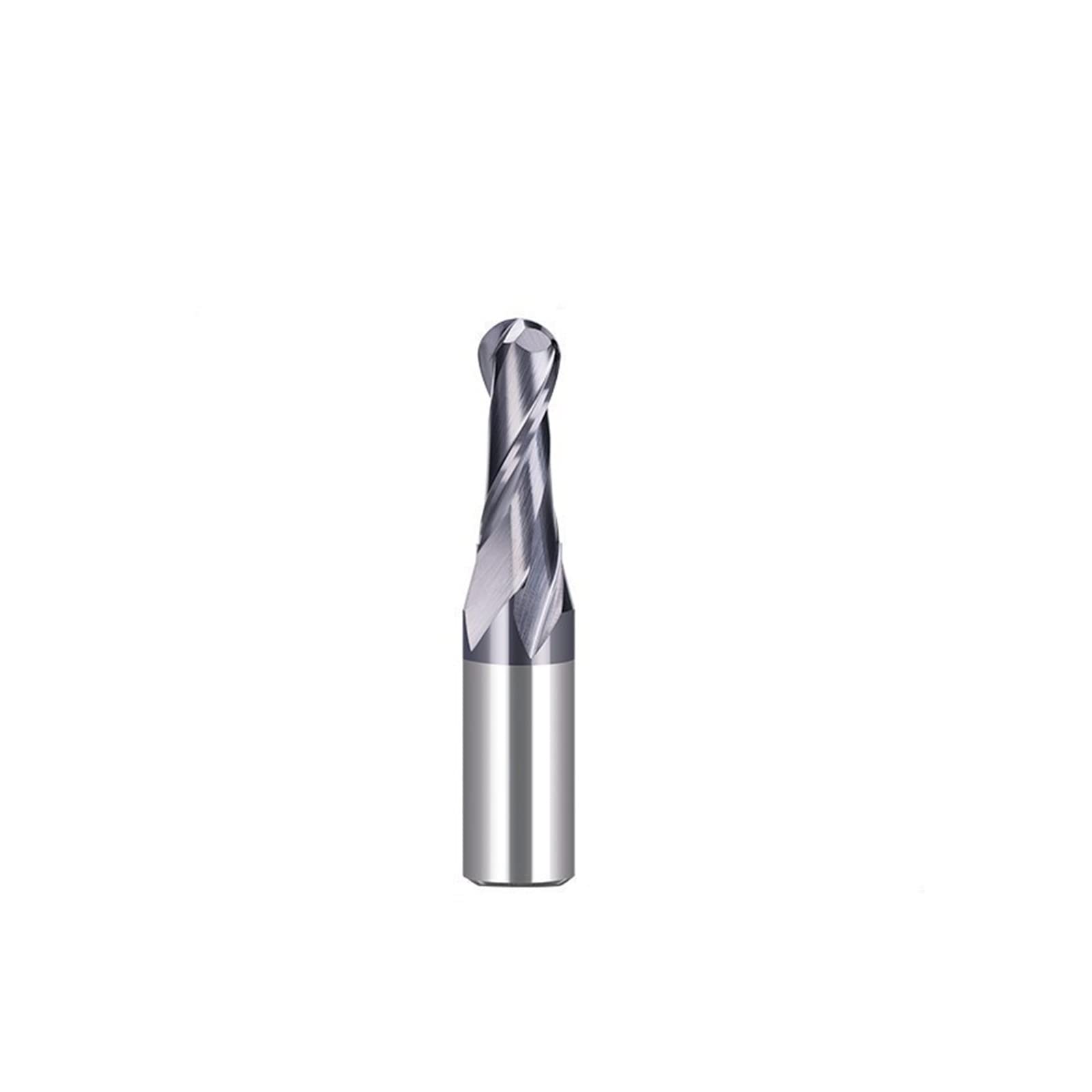 HYUJNAFZR 1pcs 2 Flutes Ball Nose End Mill 6.35mm 12.7mm Shank Ball Nose Carbide End Mill CNC Cutter Router Bits Spiral Milling Tool For Woodworking