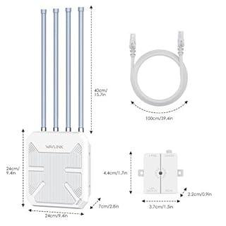 Repeteur WiFi Exterieur Puissant avec Antenne WiFi Longue Portée - Amplificateur WiFi 6 Wavlink AX3000 Mesh- Outdoor Poe Répéteur WiFi Extérieur- Idéal pour Les Grands Espaces éloignés