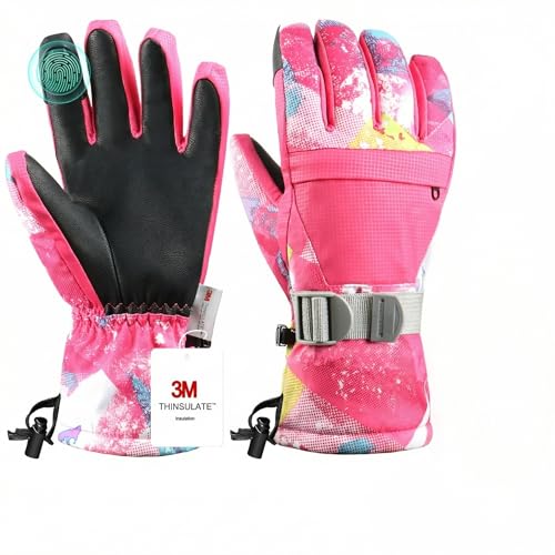 Pnosnesy Ski Gloves, Warmest Waterproof and Breathable Snow Gloves for Cold Weather, Fits Both Men...