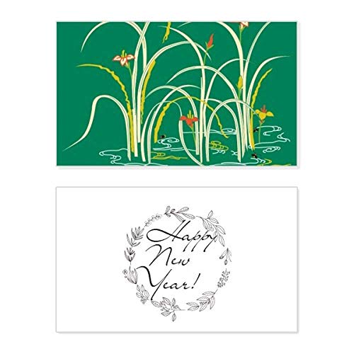 Tarjeta conmemorativa de Año Nuevo Painting Green Culture Water para decorar tus regalos
