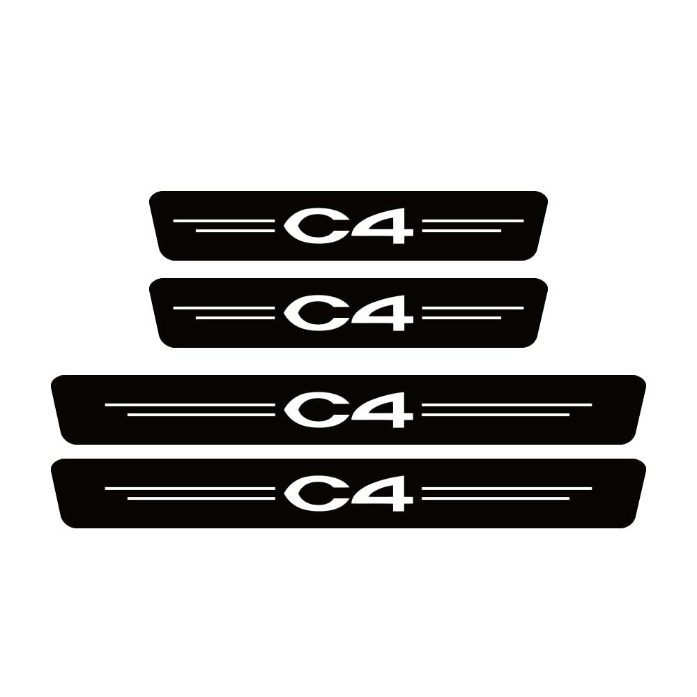 SDYAYFGE 4Pcs Kick Plates Car Door Sill Protector,for Citroën C4