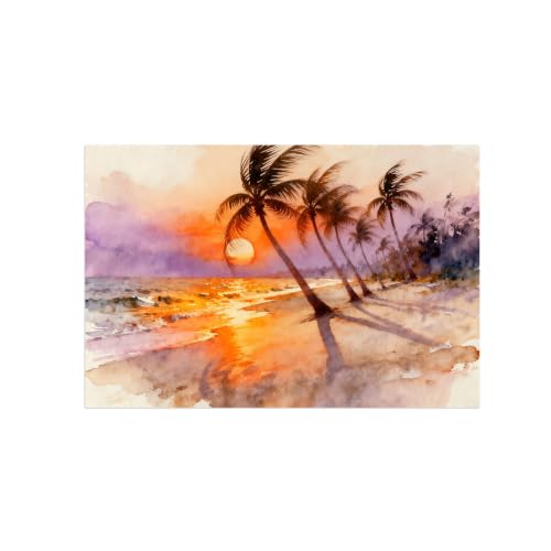 Cuadros Playa Atardecer impresos en lienzo de alta definición textura artística sin marco