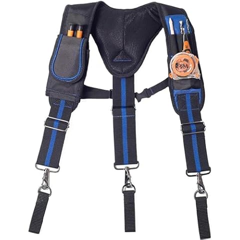 Dr.TOUGH Tool Belt Suspenders for Men Carpenter Tool Belt with Suspenders Padded Tool Belt Suspenders With Magnet Pocket (Without Tools) Cover