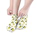 LITPUZC 5 Pairs Fashion Ankle Socks for Women Girl Lemon with Leaf White Crew Sock Soft Breathable Low Cut Socks for Sport Running Athletic