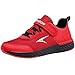 ASHION Kinder Turnschuhe Jungen Sneaker Hallenschuhe Mädchen Sportschuhe Mesh Atmungsaktiv Laufschuhe Straßenlaufschuhe für Unisex-Kinder(I Rot,28 EU)