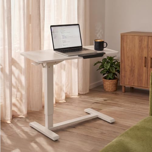 Image of Green Soul Axis Ergonomic Height Adjustable Table for Office Work |Standing Desk for Home Office | Tiltable Table Top | Silent Hidden Castor Wheels | 3 Year Warranty | (White)