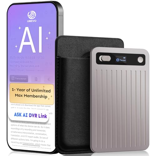 UMEVO Note Plus AI Voice Recorder : Unlimited Transcribe & Summarize AI Note Taking Device 64GB with Case App Control 140 Languages for Calls Lectures Meetings Interviews (Rose Gold)