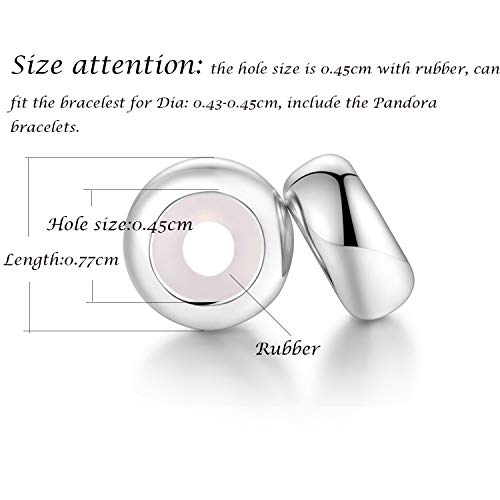 GW 2PC Stoppeur/Bloqueur Charms Argent 925 Caoutchouc pour Pandora Style Européen Bracelets – Image 4