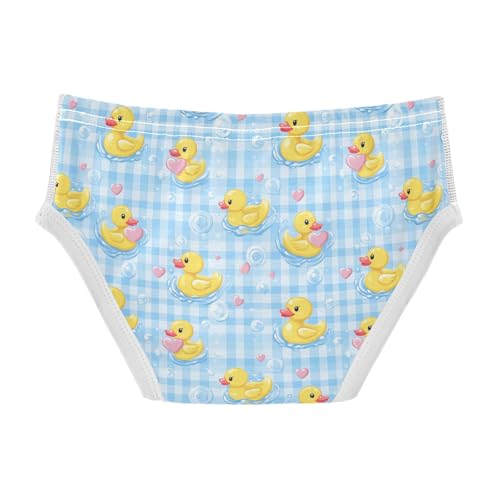 Boys' Underwear Cotton Little Boys Rubber Duck Plaid Briefs Soft Toddler Underwear 2T-8Y2