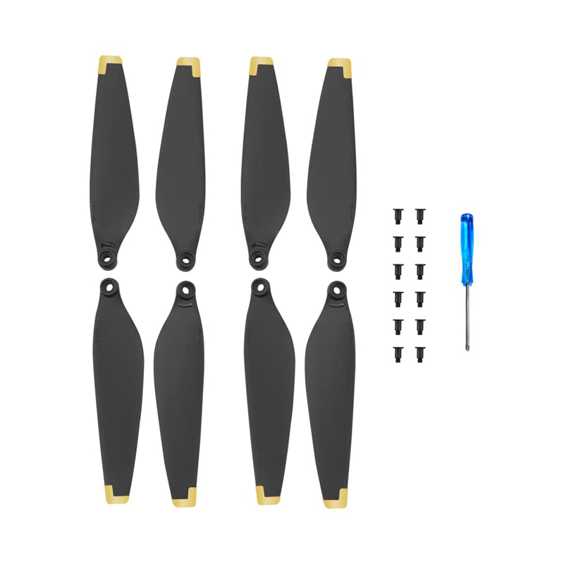 Propellers for DJI MINI 3, Drone Propeller Replacement, Drone Wing, Low Noise, Spare Part, Quadcopter Kit (Gold trim)