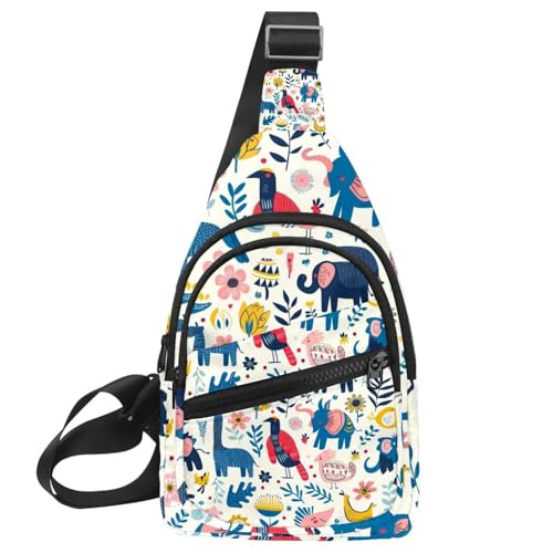 Mochila cruzada de animales de verano con correa ajustable unisex