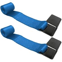 BoxerTool 2 Pack Roll Off Winch Strap with Flat Hook 4-inch x 5 feet - Blue - Heavy Duty Container Hook - Truck and Trailers