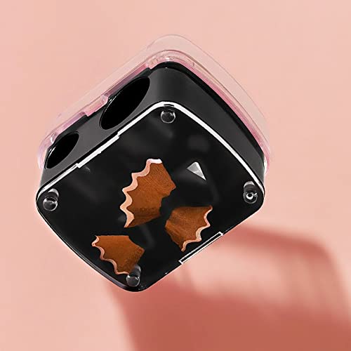 SYXLS 2 Stück Spitzer Kosmetikstifte, Tragbare Dual Anspitzer Kosmetikspitzer, 2 Löcher Dual Sharpener Augen Make-up Bleistiftspitzer, für Augenbrauenstift, Lipliner, Eyeliner Bleistift