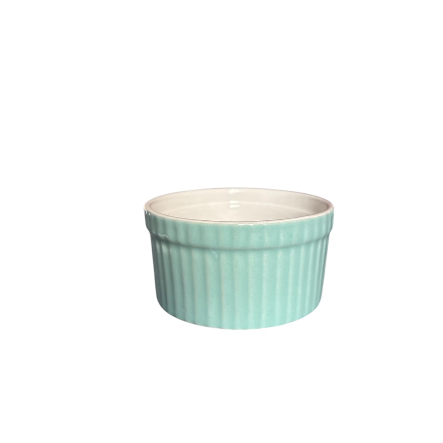 Mirakii Ceramic Ramekin Curved Wooden Bowl  150 ml, Set of 6, Microwave & Dishwasher Safe, for Baking and Serving (GREEN) - Image 6 thumbnail