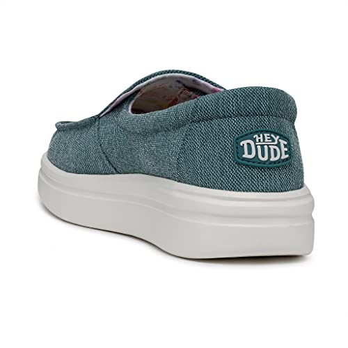 Image of HEYDUDE Women's Misty Rise Slip On Loafers | Woven Textile Platform | Printed Lining, Removable Insole, Rubber Sole, Cotton Interior