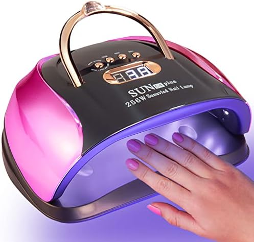 MUSERAY UV Nail Dryer,UV LED Nail Lamp, 256W High Power Nail Curing Lamps,57pcs Dual Light Beads, 4 Timer Settings and Professional Manicure Phototherapy Lamp with Automatic Sensor