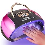 MUSERAY UV Nail Dryer,UV LED Nail Lamp, 256W High Power Nail Curing Lamps,57pcs Dual Light Beads, 4