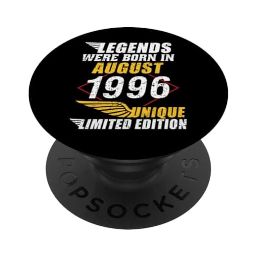 Cumpleaños Agosto 1996 Edición Limitada Regalo Legend PopSockets PopGrip Intercambiable