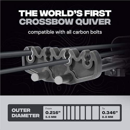 BALLISTA Crossbow Quiver – Fits 4 Arrows (5.5 mm-8.8mm) – Quick-Detach 20 mm Picatinny Mount – Lightweight & Durable
