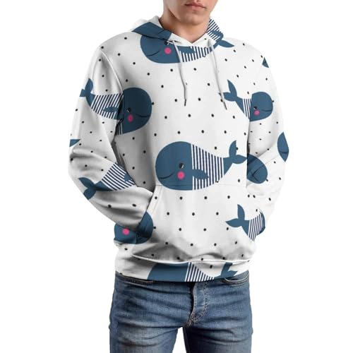 Sweats à capuche manche longue motif poisson pull unisexe taille S - 6