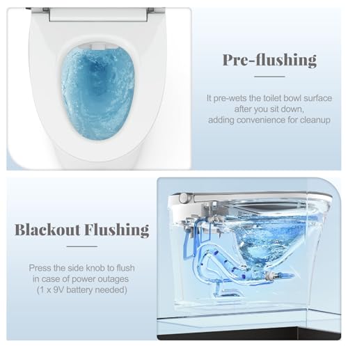 Giantex GT8186US-WH-BA Smart Toilet, Elongated Bidet Toilet thumb #4