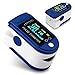 Produktbild UC-Express Finger Pulsmessgerät Pulsoximeter SpO2 Oximeter Blut Sauerstoff LED OLED Display, Farben:Blau-Weiss