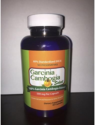 Garcinia Cambogia Select - 100% Pure Garcinia Cambogia Extract with 50% Hydroxycitric Acid (HCA) All Natural Weight Loss, Fat Burner. Lose Weight Fast. 60 Capsules