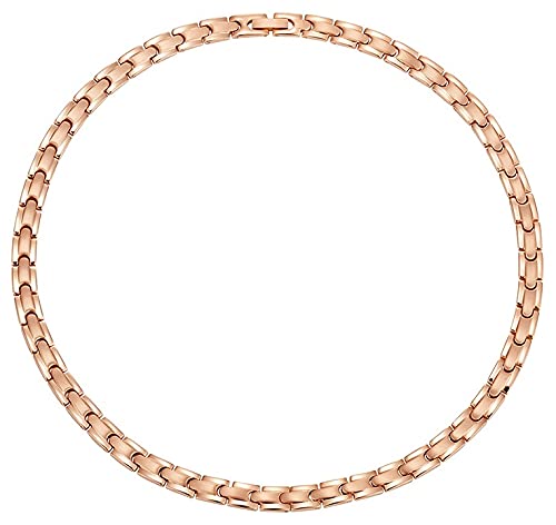 Collar magnético con imanes, modelo Milos, cobre de oro rosa