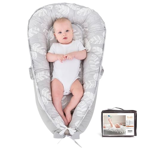 Image of Viviland Baby Lounger Snuggle Me Lounger Fits 0-24 Months Newborn Infant Babies, White Feather