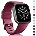 Produktbild Onedream Kompatibel mit Fitbit Versa Armband & Versa Lite Armband Damen Herren - Weich Ersatzarmband Silikon Armbänder für Fitbit Versa Special Edition Sport Zubehör (Sangria, S)