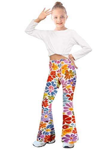 Image of WSPLYSPJY Women's Print Stretch Bell Bottom Flare Palazzo Pants Trousers