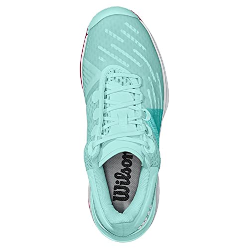 Wilson Mädchen Tennisschuhe, KAOS 3.0 JR, Hellgrün/Weiß/Pink, 35 2/3 EU, Für alle Bodenbeläge, Alle Spielertypen, WRS328170E030