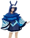 Cosplay.fm Women Hooded Cloak Kawaii Blue Hooded Cape Game Cosplay Costume Cape Loungewear Poncho (Blue, L-XL)