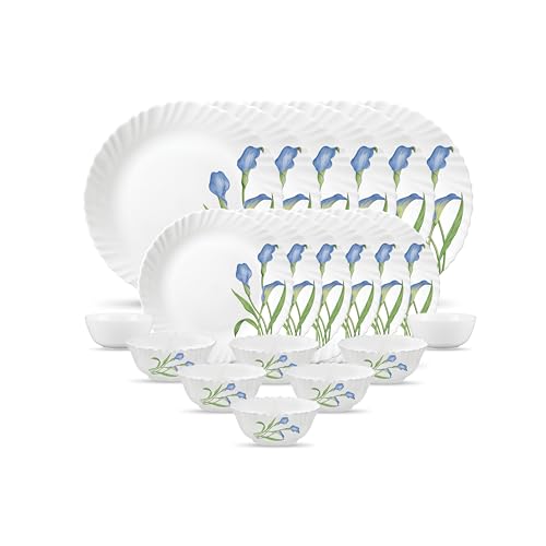 Image of La Opala, Novo Collection, Opal Glass Dinner Set 20 pcs, Tender Trio, White