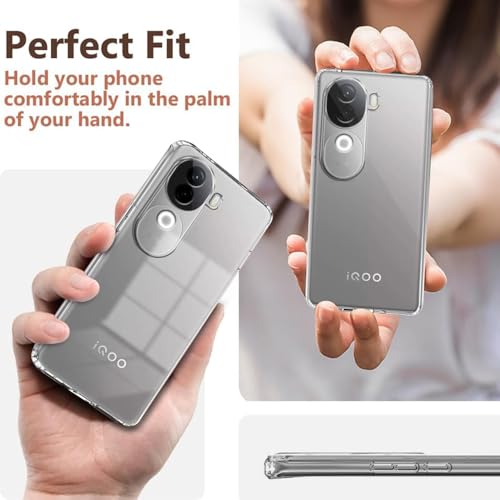 Image of Amazon Brand - Solimo Mobile Cover for Vivo V40e 5G / iQOO Z9s 5G (Soft & Shockproof Back Case with inbuilt Cushioned Edges), Clear
