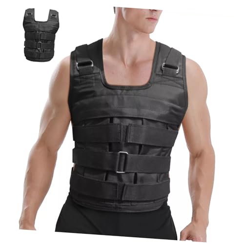 Toyvian Adjustable Fitness Weighted Vest for Adults Durable Resistance Vest for Strength Training Cardio Workouts Walking in Various Weights Stylish Black Design for Men and Women