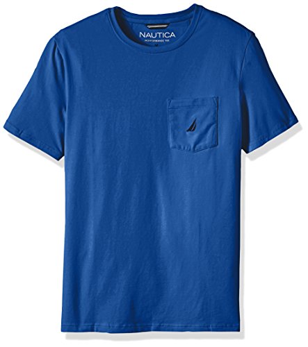 Nautica Mens Solid Crew Neck Short-Sleeve Pocket T-Shirt